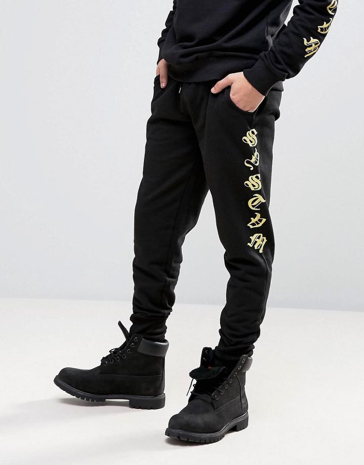 Systvm Foolin Printed Slim Fit Joggers - Black