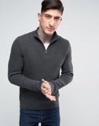 Boss Orange By Hugo Boss Mesh Knit Sweater Half Zip - Gray