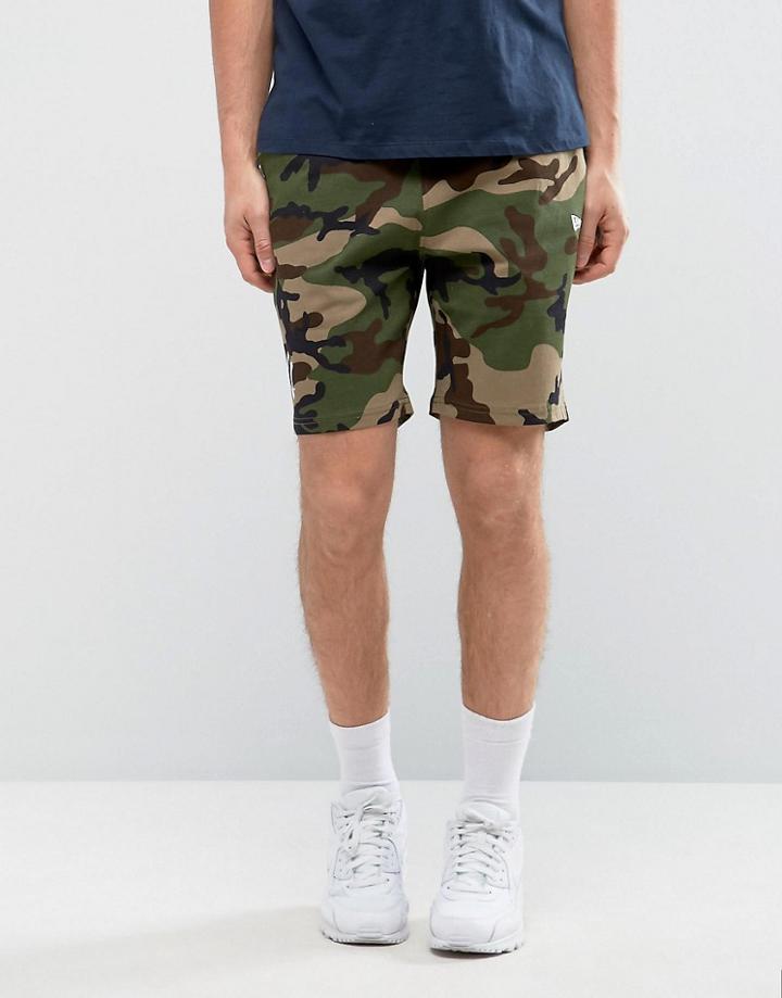 New Era Yankees Jersey Shorts In Camo - Stone