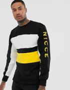 Nicce Sweatshirt With Color Panel In Black-gray