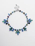 Asos Crystal Occasion Choker Necklace - Blue
