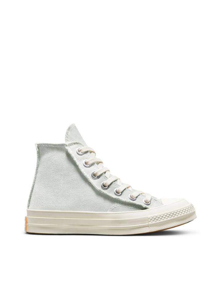 Converse Chuck 70 Hi Soothing Craft Canvas Sneakers In Light Silver-gray