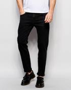 Asos Selvedge Slim Jeans In 13oz Black - Black