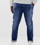 Asos Design Plus Skinny Jeans In Vintage Dark Wash Blue - Blue