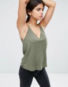 Asos V Front And Back Cami Top - Green