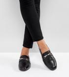 Asos Design Wide Fit Movement Leather Loafers-black