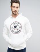Tommy Hilfiger Circle Logo Hoodie In White - White