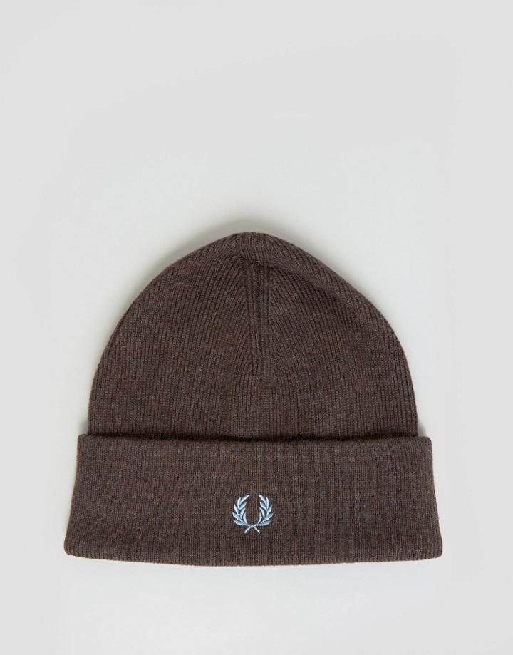 Fred Perry Merino Wool Logo Beanie - Black