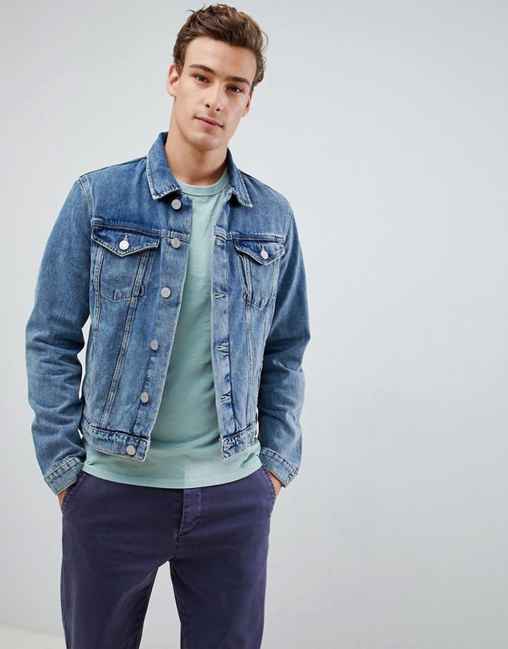 Selected Blue Denim Wash Jacket - Blue