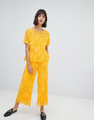In Wear Sabri Lace Cropped Pants-yellow
