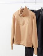 Object Zip Detail Sweatshirt In Beige-neutral