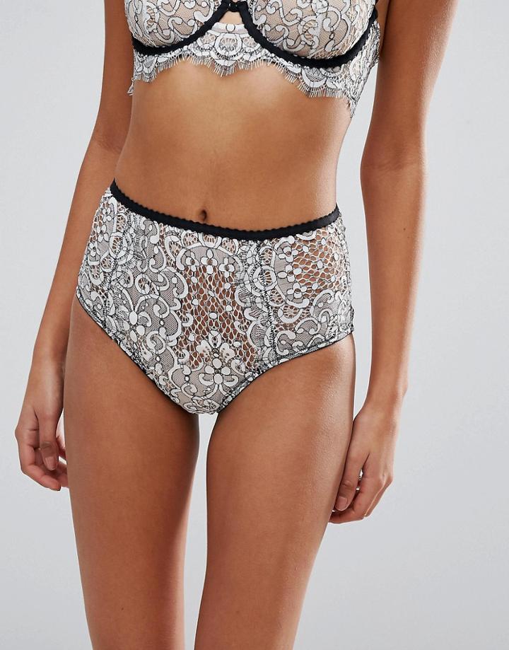 Asos Premium Maisie White Lace Highwaist Pant - White