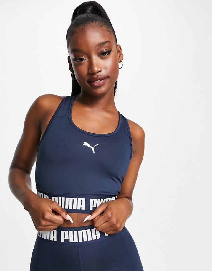 Puma Training Strong Crop Top In Navy
