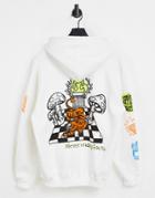 Pull & Bear Hoodie With 'let's Get Lost' Print In White