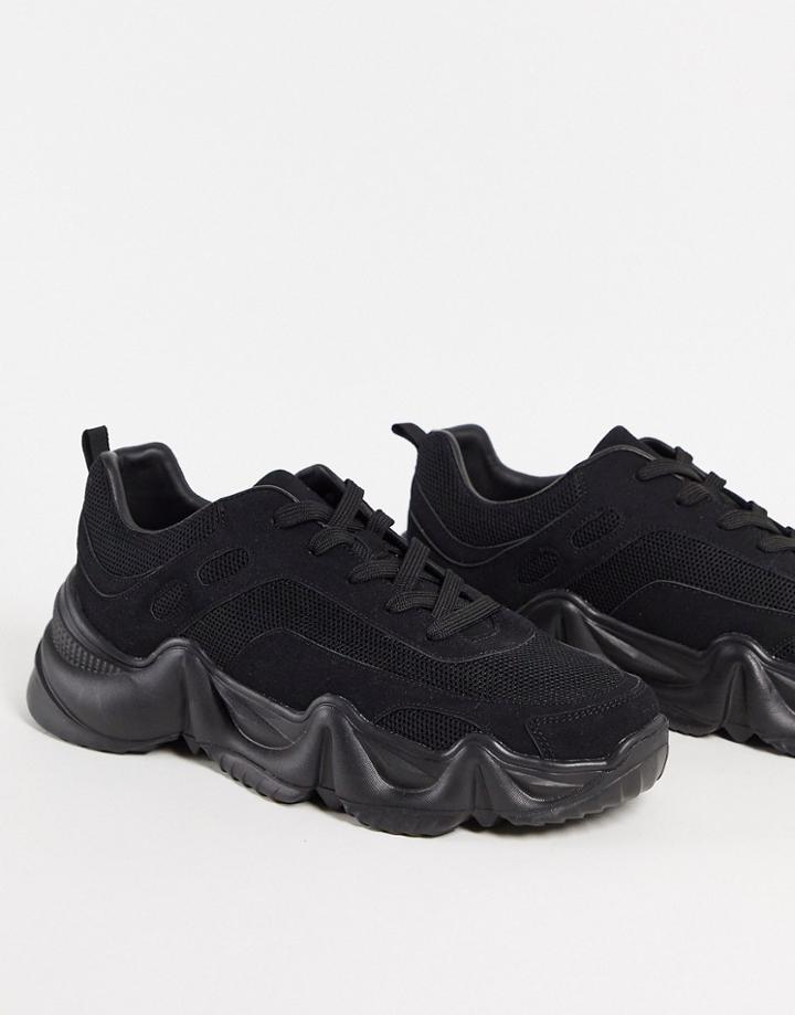 Public Desire Locke Chunky Sneakers In Black
