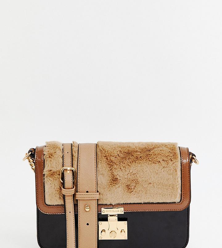 River Island Foldover Ladies' Wallet With Snake Pocket In Black - Black