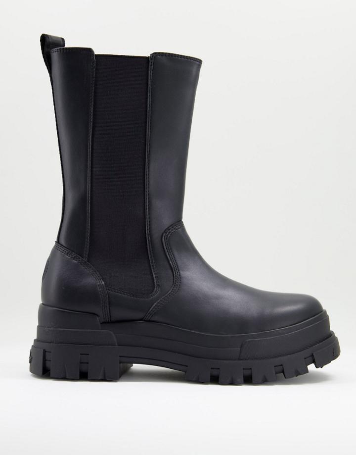 Buffalo Vegan Chunky Pull Up Boots In Black