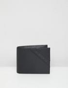 Diesel Leather Wallet With Metal D - Black
