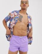 Bershka Swim Shorts In Purple - Purple