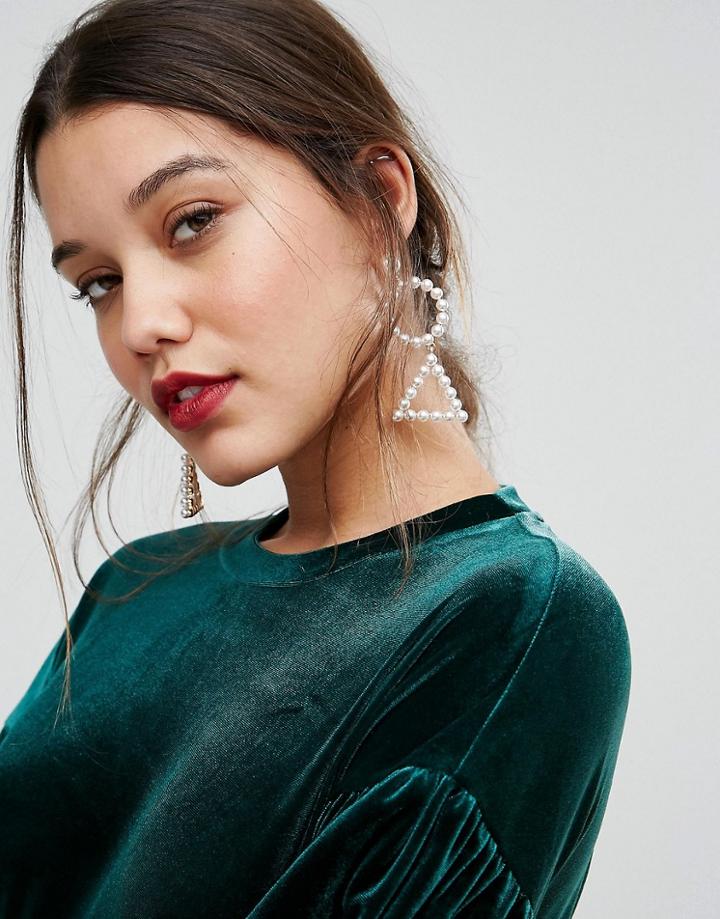Aldo Statement Pearl Earrings - White