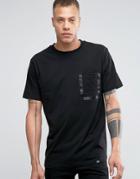 Cheap Monday Strange T-shirt Tuxedo Stripe Pocket - Black