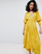 Bershka Floral Woven Over Jacket In Yellow - Yellow
