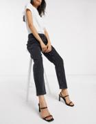 Vero Moda Organic Blend Cotton Straight Leg Jeans In Black
