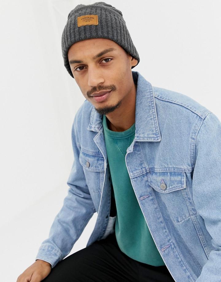 Timberland Gulf Beach Ribbed Beanie In Charcoal - Gray