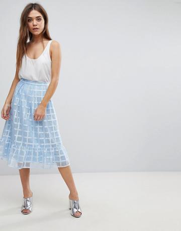 After Market Ruffle Midi Skirt - Blue