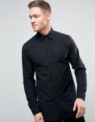 Jack & Jones Premium Slim Longline Brushed Shirt - Black