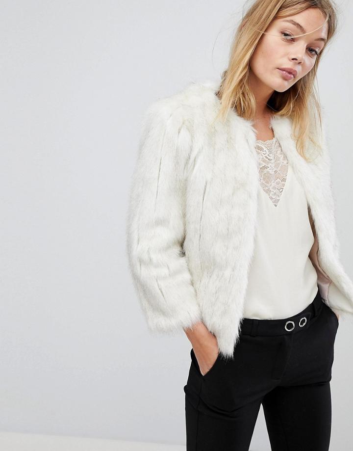 Ted Baker Winter Faux Fur Jacket - Cream