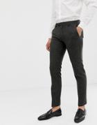 Twisted Tailor Super Skinny Suit Pants In Charcoal Donegal Tweed-gray