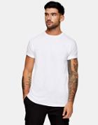 Topman Slub Roll Sleeve T-shirt In White