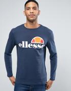 Ellesse Long Sleeve T-shirt With Classic Logo In Navy - Navy