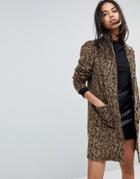 Y.a.s Leopard Print Coat-multi