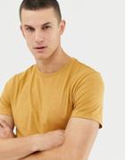 Burton Menswear Crew Neck T-shirt In Tan - Yellow