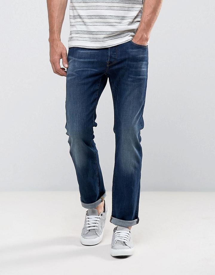 G-star 3301 Straight Dark Aged Wash Jean - Blue