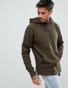 Boohooman Hoodie With Hem Tassels In Khaki - Green
