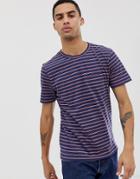 Hymn Printed Stripe T-shirt-navy