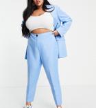 Asos Design Curve Shrunken Dad Suit Pants-blues