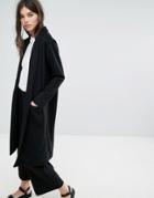 Weekday Drapey Knit Coat - Black