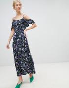 Vero Moda Ruffle Printed Maxi Dress-multi