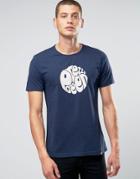 Pretty Green T-shirt With Logo Print In Slim Fit Navy - Navy