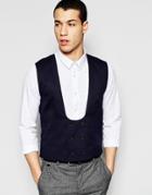 Selected Homme Skinny Wedding Vest With Stretch - Navy