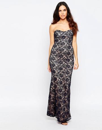 Sistaglam Jacqui Bandeau Lace Maxi Dress