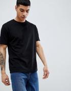 Asos Design Boxy Fit T-shirt In Black - Black