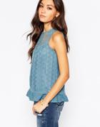 Pepe Jeans Sleeveless Shirt With Crochet Yoke - 999