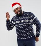 Asos Plus Holidays Sweater With Snowflake Design - Multi