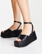 Public Desire Elevate Plaftorm Sandals In Black