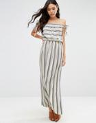 Asos Natural Stripe Maxi Dress - Multi